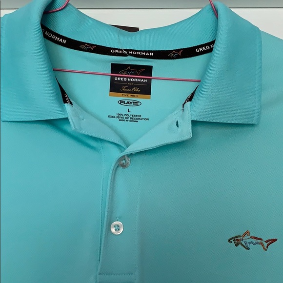 Teal Greg Norman Golf Polo - Picture 2 of 3